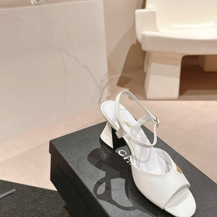 HIGH HEELS SANDAL IN WHITE LAMBSKIN