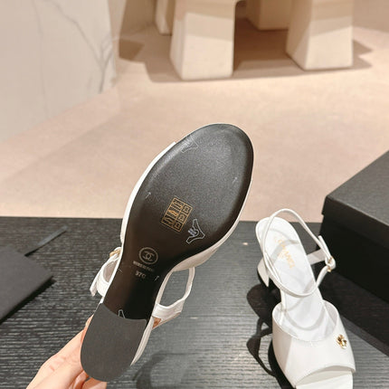 HIGH HEELS SANDAL IN WHITE LAMBSKIN