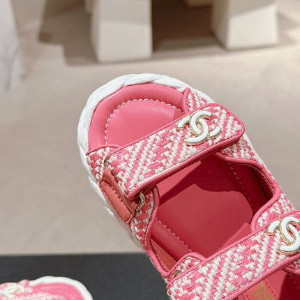 CC DAD SANDALS IN BLUSH PINK CALFSKIN