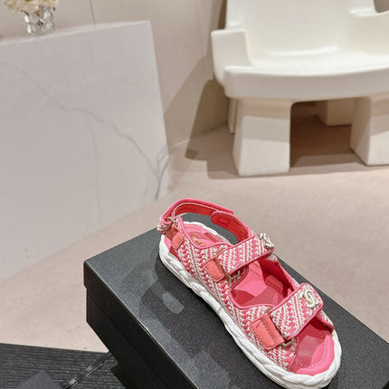 CC DAD SANDALS IN BLUSH PINK CALFSKIN