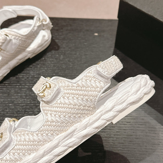 CC DAD SANDALS IN WHITE CALFSKIN