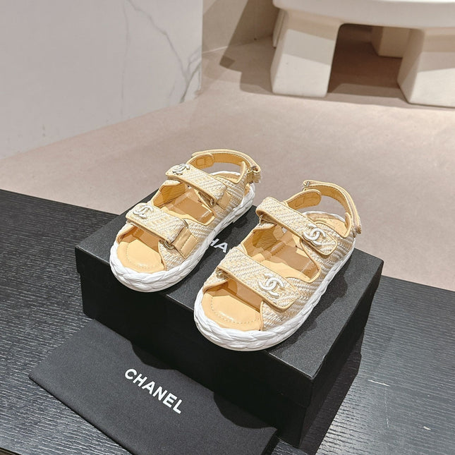 CC DAD SANDALS IN LIGHT YELLOW CALFSKIN