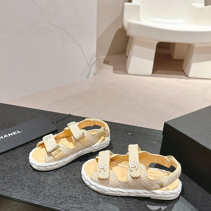 CC DAD SANDALS IN LIGHT YELLOW CALFSKIN