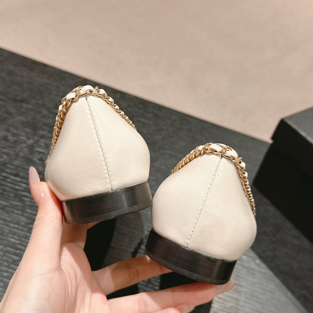 BOWKNOT BALLET FLAT IN WHITE MIX BLACK SHEEPSKIN