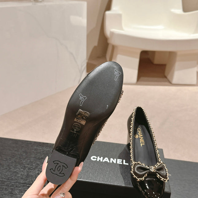 BOWKNOT HIGH HEELS IN BLACK SHEEPSKIN