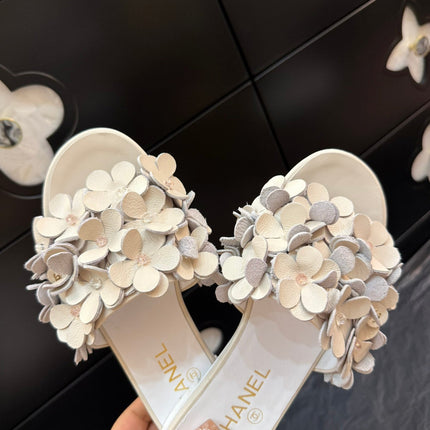 MID HEEL 45 MM MULE IN WHITE CALFSKIN