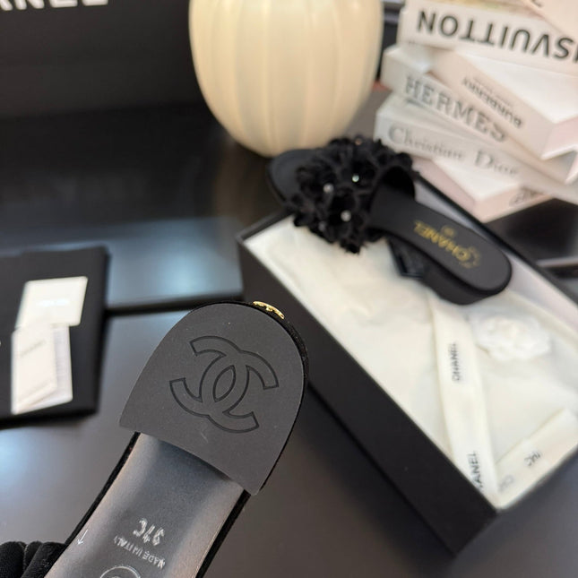 MID HEEL 45 MM MULE IN BLACK VELVET