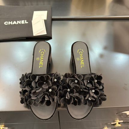 MID HEEL 45 MM MULE IN BLACK VELVET