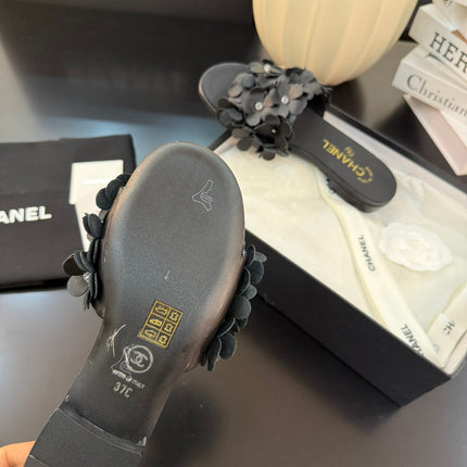 FLAT MULE 15 MM IN BLACK CALFSKIN