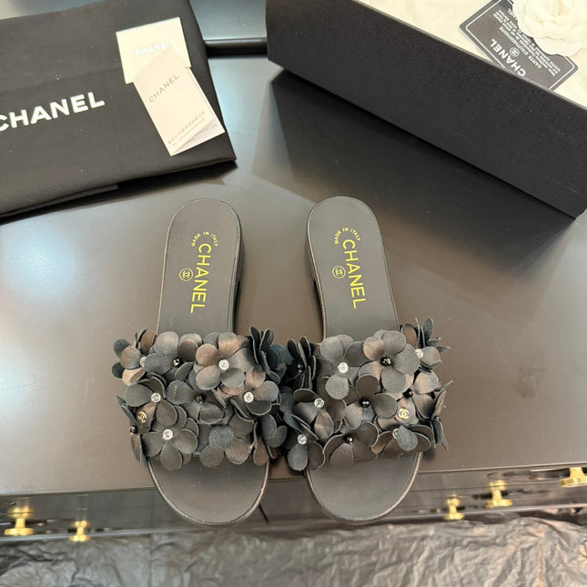 FLAT MULE 15 MM IN BLACK CALFSKIN