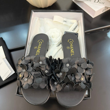 FLAT MULE 15 MM IN BLACK CALFSKIN