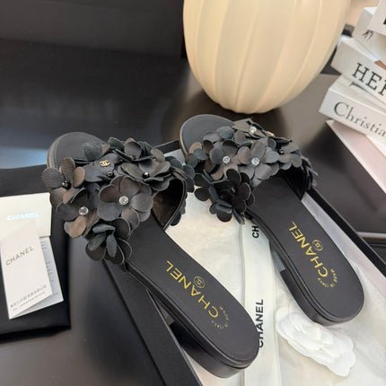 FLAT MULE 15 MM IN BLACK CALFSKIN