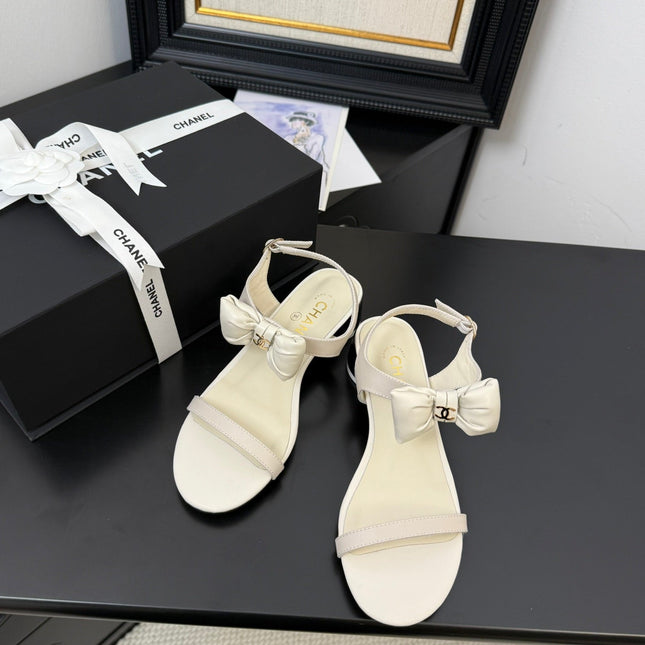 FLAT SANDALS 5 MM IN WHITE CREAM CALFSKIN