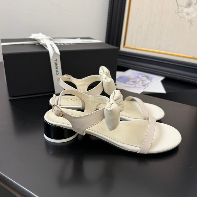 FLAT SANDALS 5 MM IN WHITE CREAM CALFSKIN