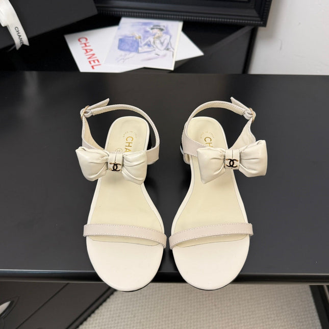 FLAT SANDALS 5 MM IN WHITE CREAM CALFSKIN