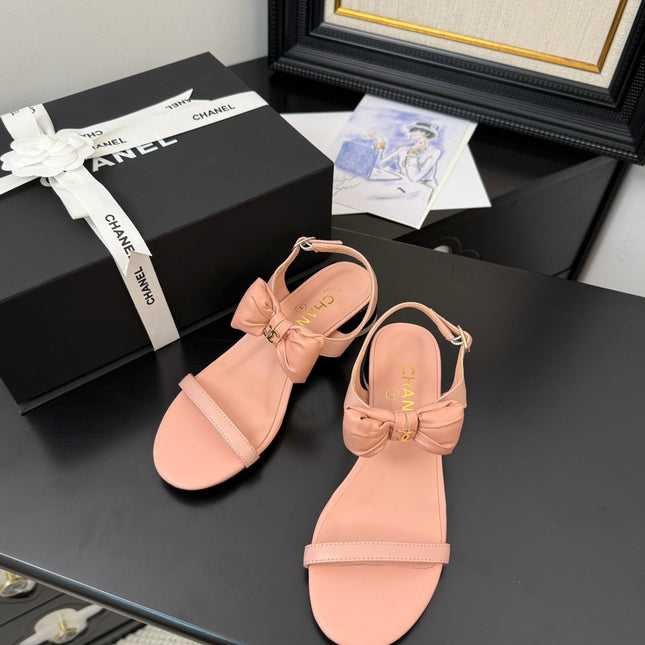 FLAT SANDALS 5 MM IN PEACH PINK CALFSKIN