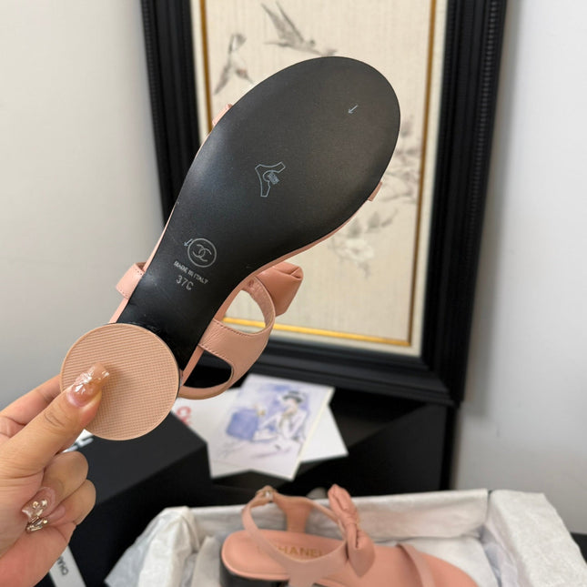 FLAT SANDALS 5 MM IN PEACH PINK CALFSKIN