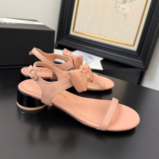 FLAT SANDALS 5 MM IN PEACH PINK CALFSKIN