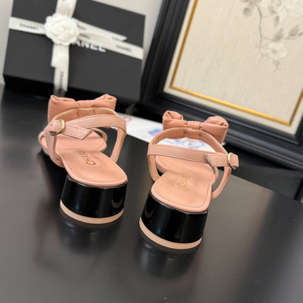 FLAT SANDALS 5 MM IN PEACH PINK CALFSKIN