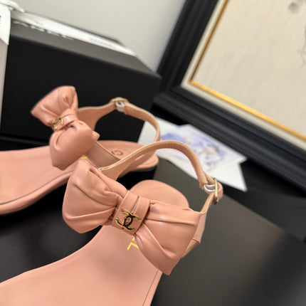 FLAT SANDALS 5 MM IN PEACH PINK CALFSKIN