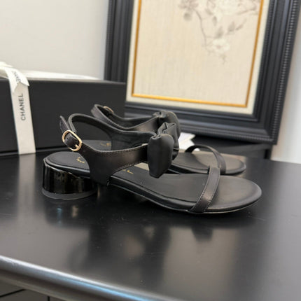 FLAT SANDALS 5 MM IN BLACK CALFSKIN