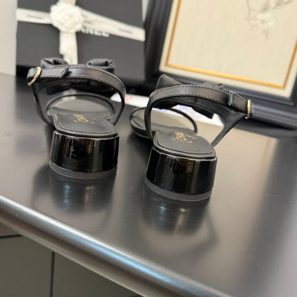 FLAT SANDALS 5 MM IN BLACK CALFSKIN