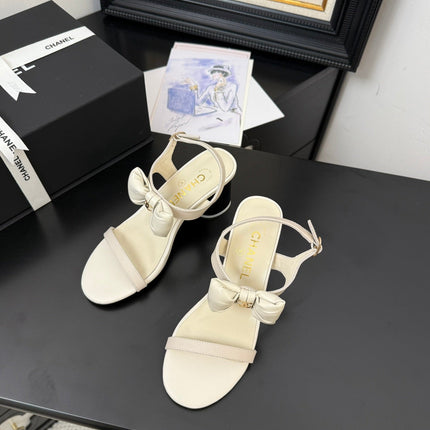 MID HEEL 45 MM SANDALS IN WHITE CREAM CALFSKIN