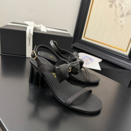 MID HEEL 45 MM SANDALS IN BLACK CALFSKIN