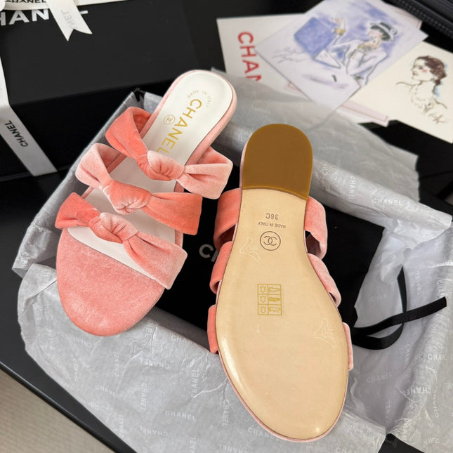 CC 25C Three Strap Mule Pink Velvet fabric 233561