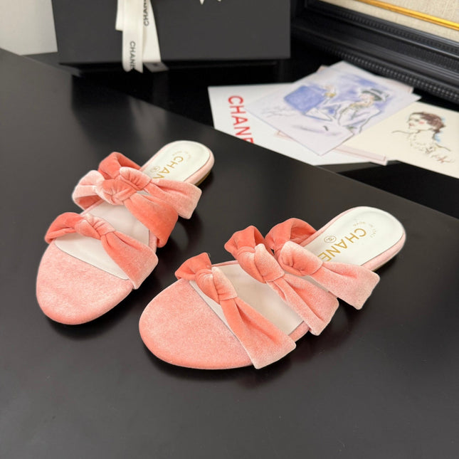 CC 25C Three Strap Mule Pink Velvet fabric 233561