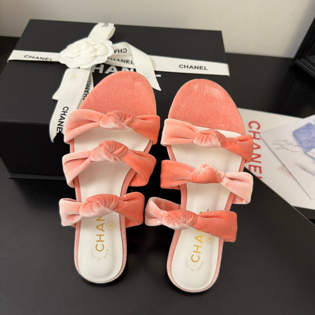 CC 25C Three Strap Mule Pink Velvet fabric 233561