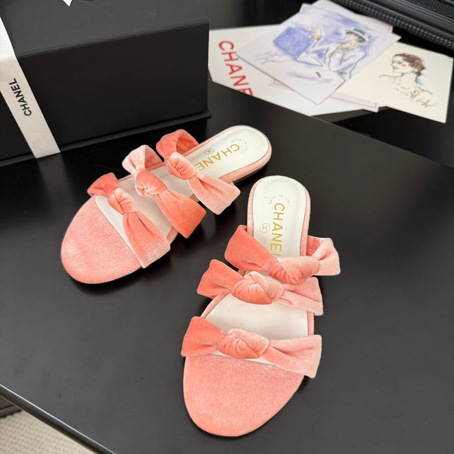 CC 25C Three Strap Mule Pink Velvet fabric 233561