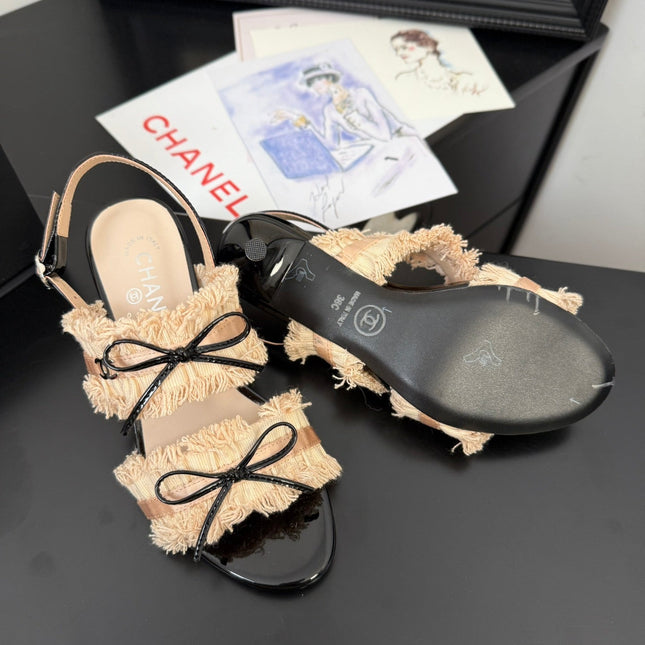 PEACH PINK GROSGRAIN CANVAS BOW SLINGBACK SANDALS 65 MM