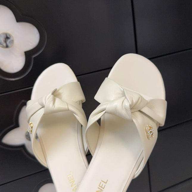 LACE MULE 2 CM IN WHITE CREAM LAMBSKIN