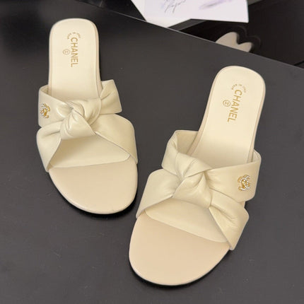 LACE MULE 2 CM IN WHITE CREAM LAMBSKIN