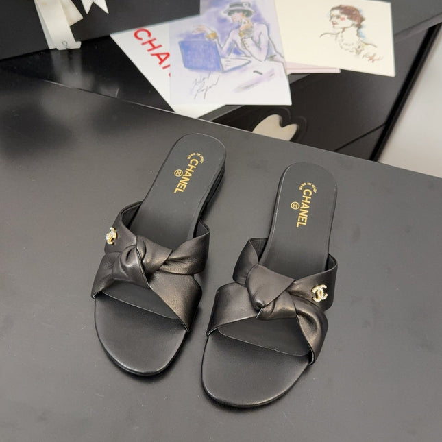 LACE MULE 2 CM IN BLACK LAMBSKIN