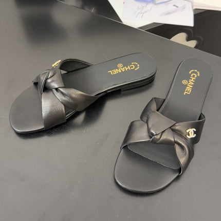 LACE MULE 2 CM IN BLACK LAMBSKIN