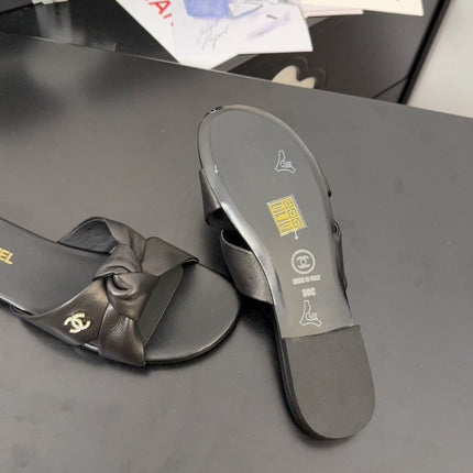 LACE MULE 2 CM IN BLACK LAMBSKIN