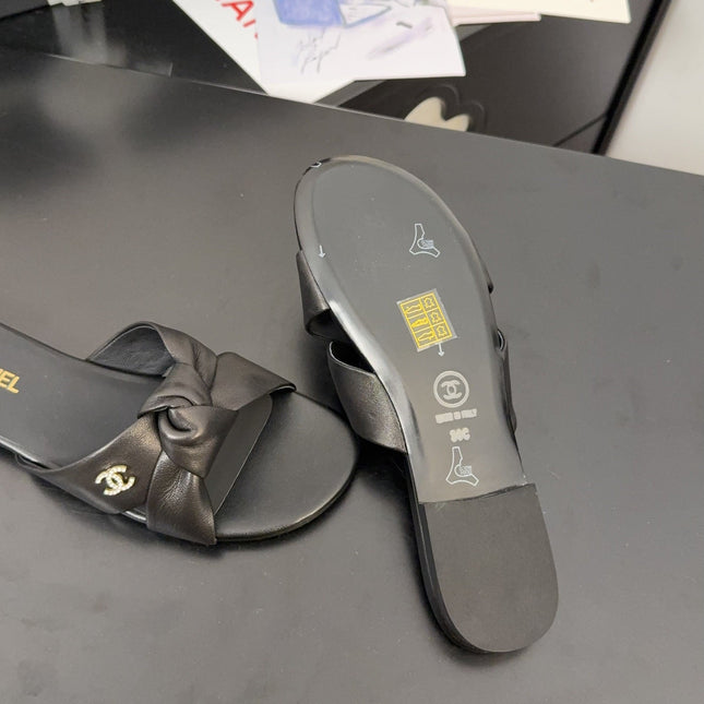 LACE MULE 2 CM IN BLACK LAMBSKIN