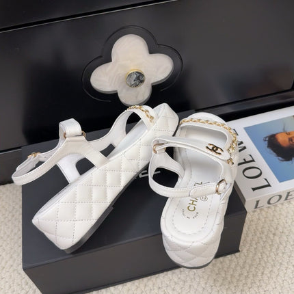 THICK-SOLED SANDALS 55 MM IN WHITE CALFSKIN