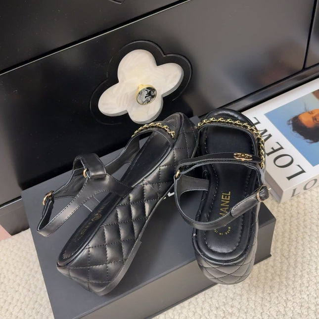 THICK-SOLED SANDALS 55 MM IN BLACK CALFSKIN