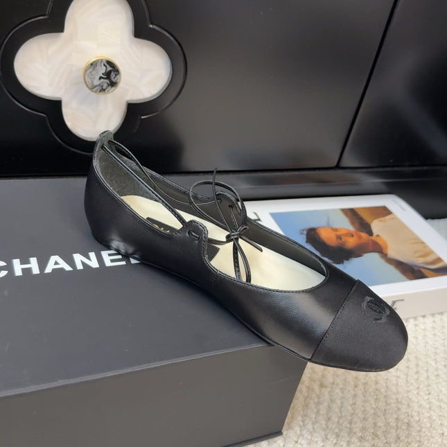 FLAT MARY JANE PUMPS BLACK LAMBSKIN