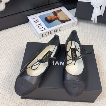 FLAT MARY JANE PUMPS BLACK LAMBSKIN