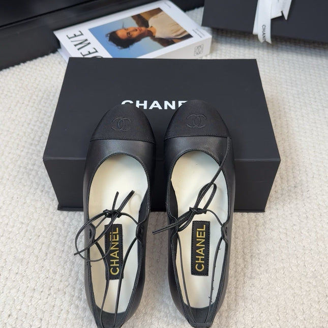 FLAT MARY JANE PUMPS BLACK LAMBSKIN