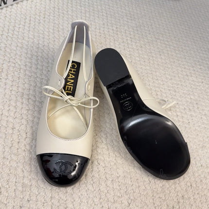 MARY JANE PUMPS 55 MM IN WHITE MIX BLACK LAMBSKIN