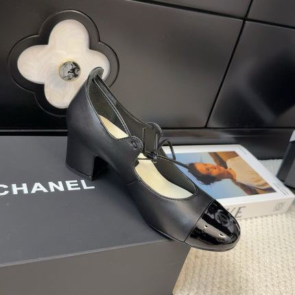 MARY JANE PUMPS 55 MM IN BLACK LAMBSKIN