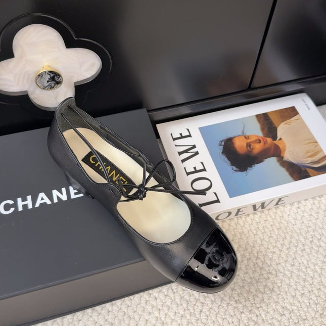 MARY JANE PUMPS 55 MM IN BLACK LAMBSKIN