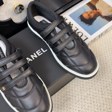 SNEAKERS WITH THREE STRAPS IN BLACK CALFSKIN