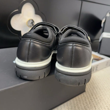 SNEAKERS WITH THREE STRAPS IN BLACK CALFSKIN