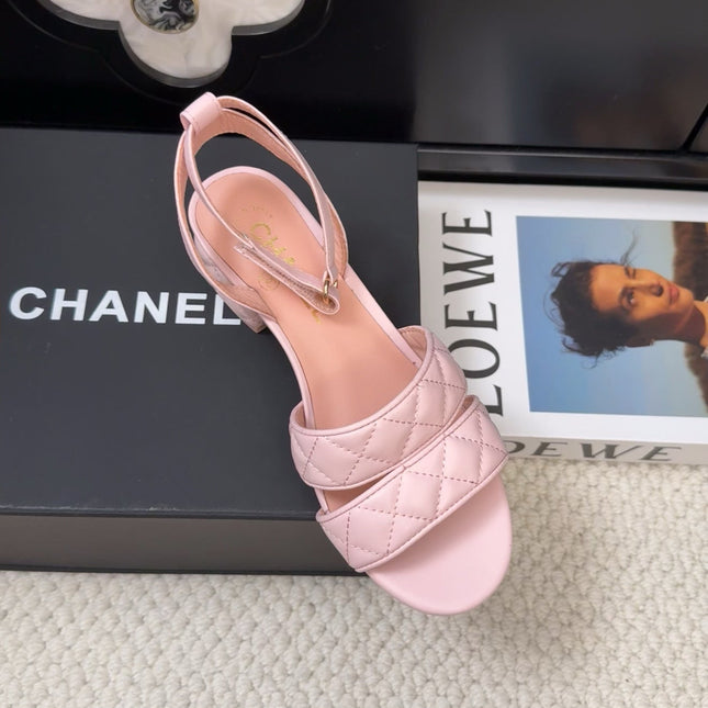 25C Sandal 45mm Open Heel Pink Lambskin 233489